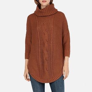 Express Cowl Neck Cable Knit Sweater